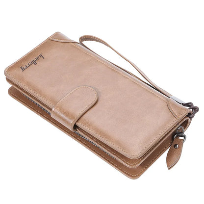 Baellerry Men's Multifunctional PU Leather Wallet Business Zipper Coin Purse Long Credit Card Holders