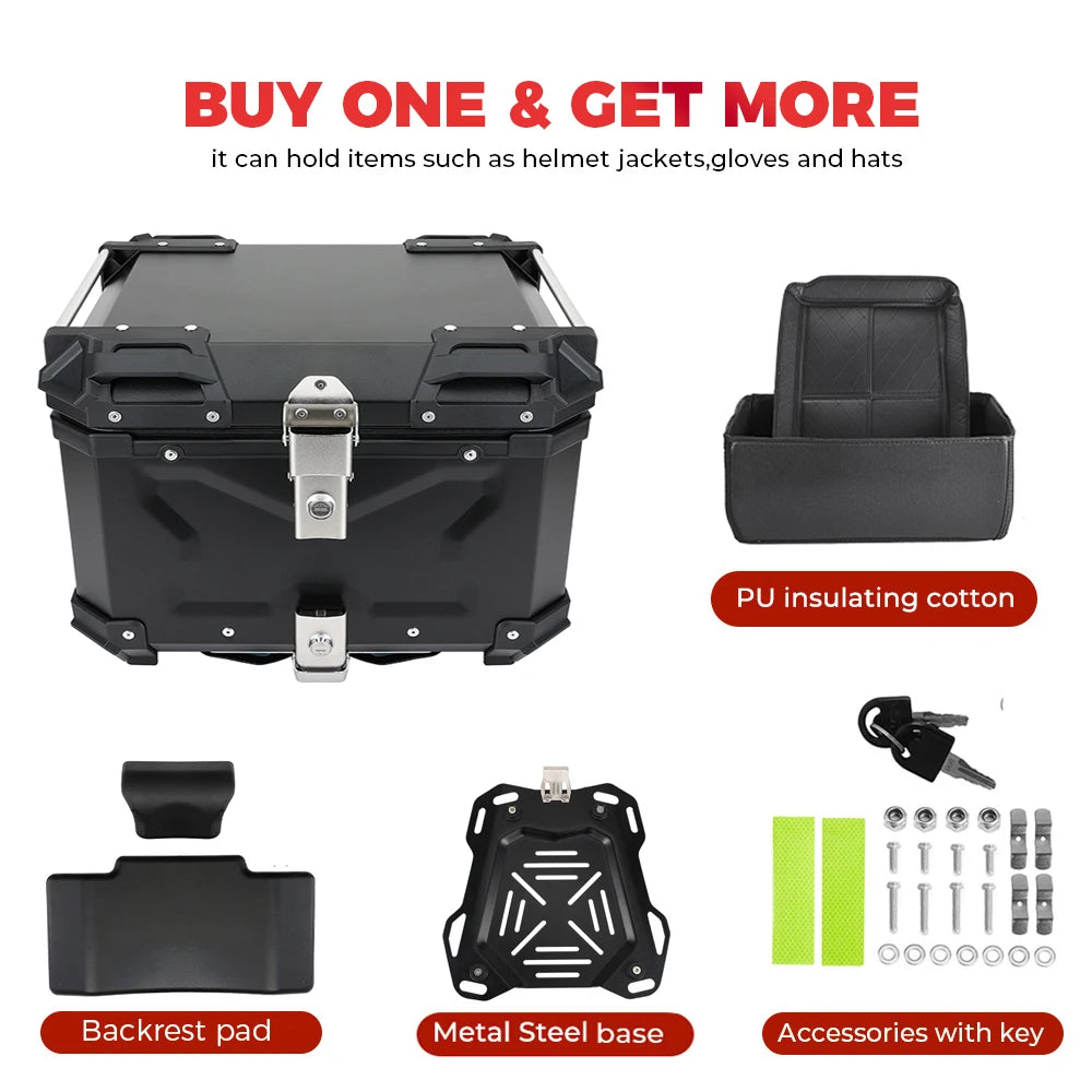 CNC Aluminum Motorcycle Helmet Box Trunk Top Case Travel Luggage Storage Box for BMW R1200GS Adventure 1200 GS R1250GS ADV