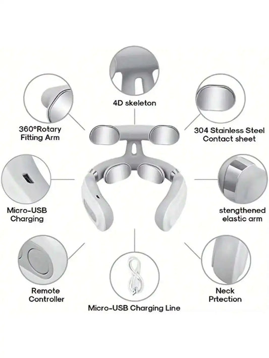 2026 1pc Portable Electric Neck Massager, Smart Cervical Massager - Neck and Shoulder Relief Rechargeable