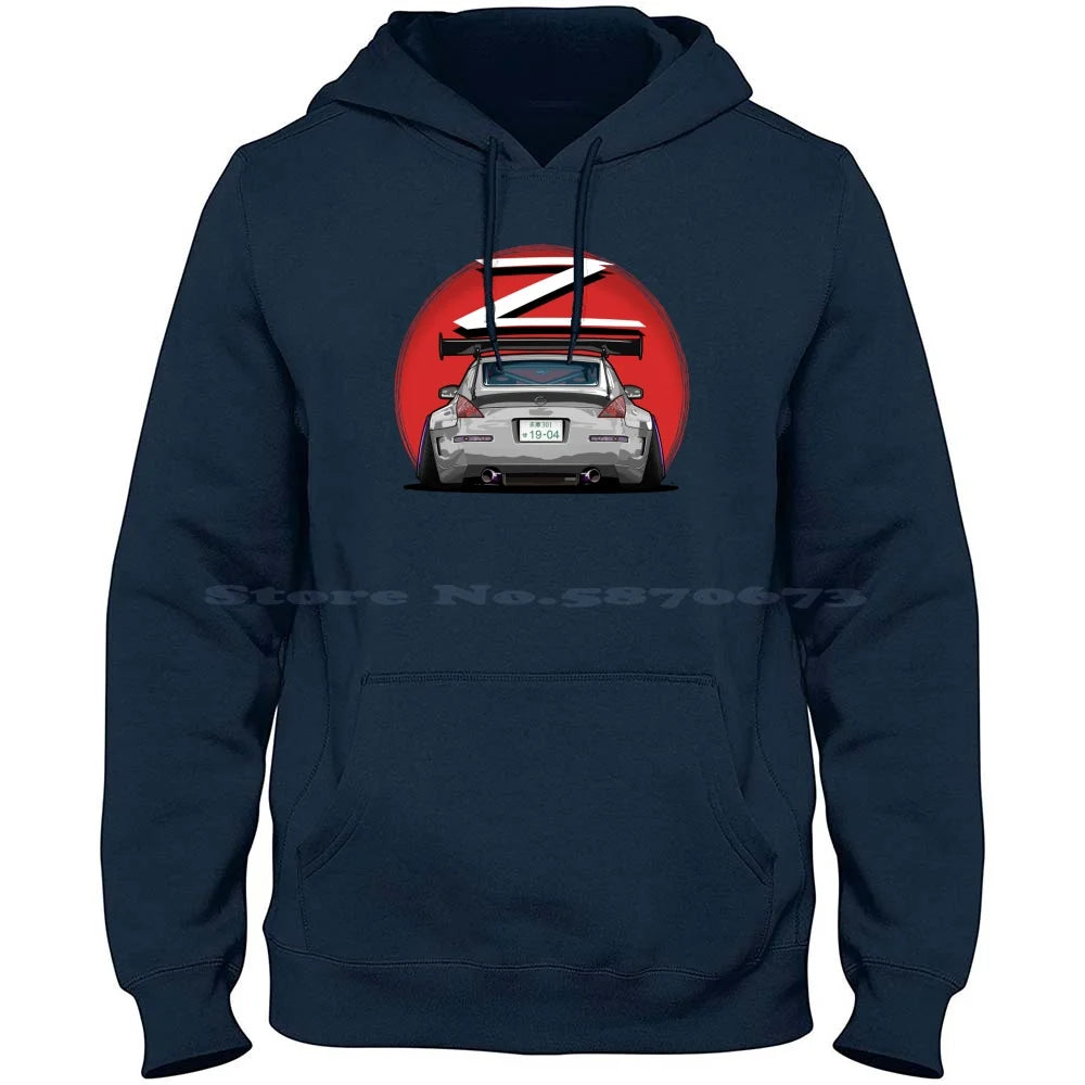 Nismo Fairlady 350z Z33 Gray 100% Cotton Hoodie 350z Nismo Z33 Midnight Blue Car Graphic Osmancetinyapici Gtr Power