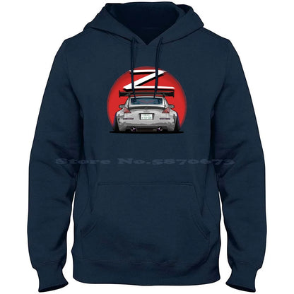 Nismo Fairlady 350z Z33 Gray 100% Cotton Hoodie 350z Nismo Z33 Midnight Blue Car Graphic Osmancetinyapici Gtr Power