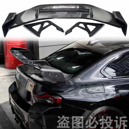 For BMW M2 G87 G42 218i 220i 220d 230i coupe 2023-2025 100% carbon fiber AD type rear spoiler smooth black body kit rear wing
