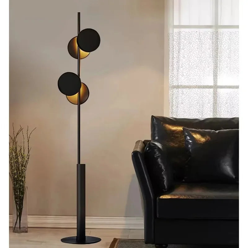 Modern Premium Black LED Floor Lamp for Living Room Sofa Side Bedroom Bedside Ambient Lighting Home Decorative Standing Light