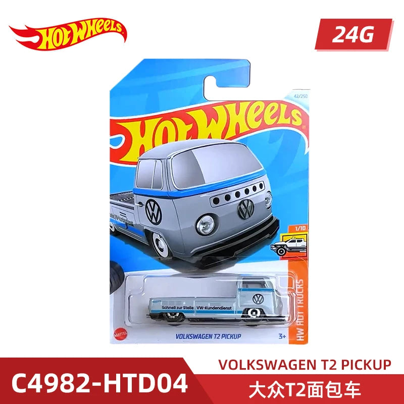 Original Mattel Hot Wheels Car Toys 1/64 Diecast C4982 2024G Volkswagen T2 Pickup Hirohata Merc Vehicle Model Toy for Boys Gift
