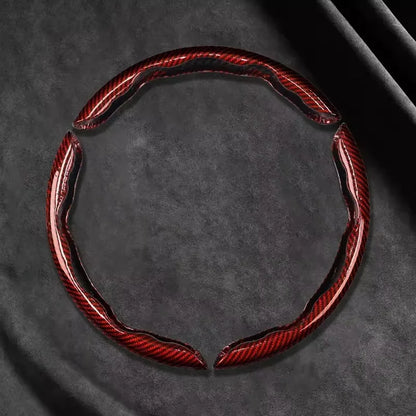 2026 Laser Carbon Fiber Silicone Car Steering Wheel Cover 1K Micro Fiber Leather PVC Wheel Booster Cover Non-Slip Universa