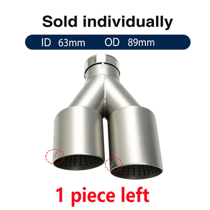 Double Outlet Exhaust Tips Frosted Stainless Steel Car Muffler System Universal Suitable 51mm 60mm 63mm for GTI MK7 Golf7 Nozzle