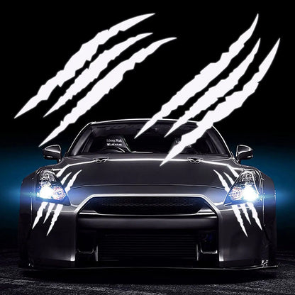 Monster Claw Car Hood Sticker Creative DIY Reflective Stickers Devil Paw Scratches Stripe Decal Stickers Cross Car Decoration