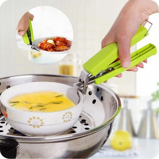 Bowl Dish Clamp Pot Pan Gripper Clips Hot Dishs Plate Bowl Clip Tongs Anti-scald Non-slip Handle Kitchen Anti Scalding Gadgets