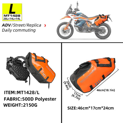 Rhinowalk Motorcycle Bag 100%Waterproof 18L/28L/48L Large Capacity 2 Pcs Universal Fit Motorcycle Pannier Bag Saddle Side Bags