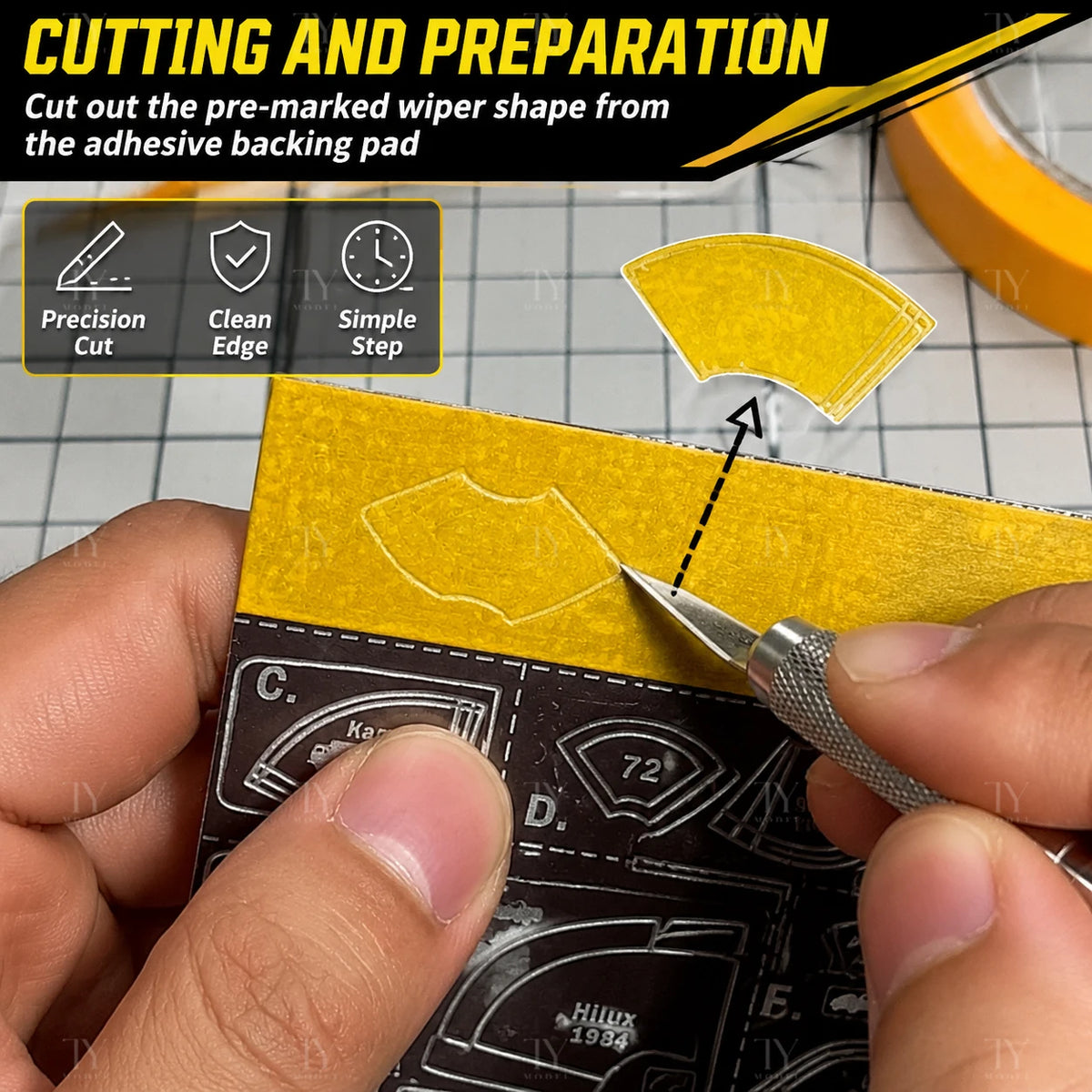 Alexen AJ0031 Metal Cutting Mat Mud Splash Window Wiper Cover Assembly Model Building Tools for Military Model DIY Accessories