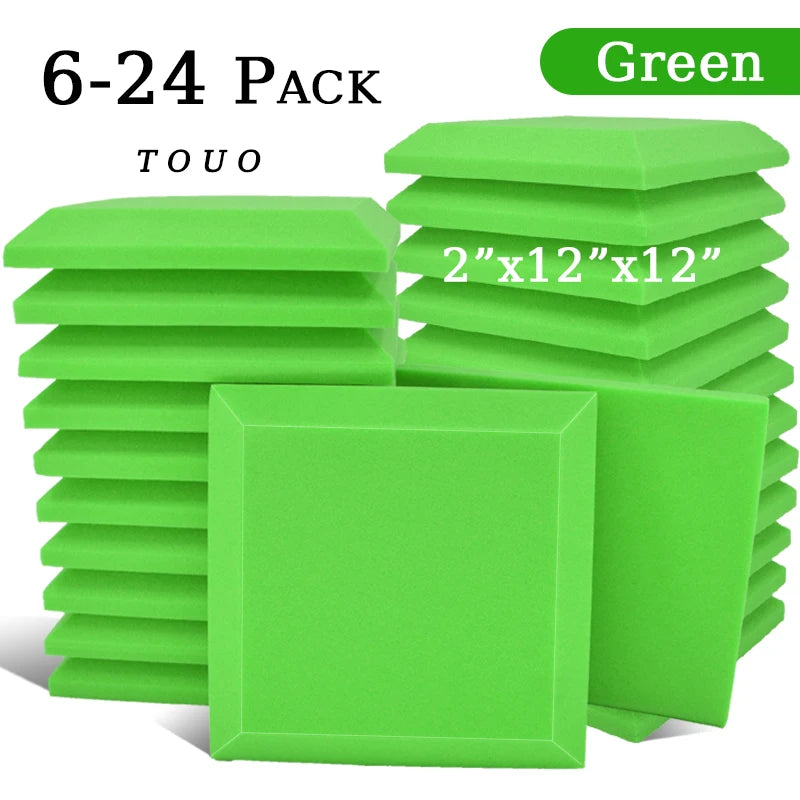TOUO 6/12/24 Pcs Large Square Hypotenuse Acoustic Foam High Density Ktv Sound Foam Studio Acoustic Treatment Home Decoration