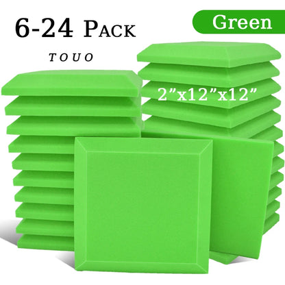 TOUO 6/12/24 Pcs Large Square Hypotenuse Acoustic Foam High Density Ktv Sound Foam Studio Acoustic Treatment Home Decoration