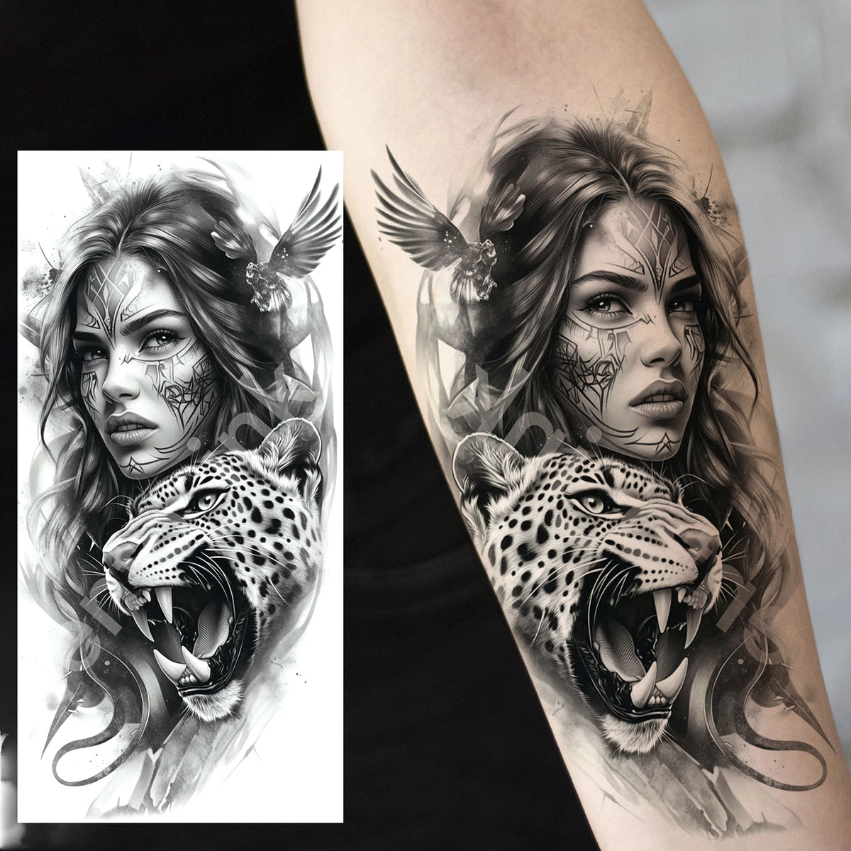 1 Sheets Chicano Prison Gangster Temporary Tattoos For Women Men Adults Fake Tattoo Sticker Water Transfer Self Adhesive Arm Leg