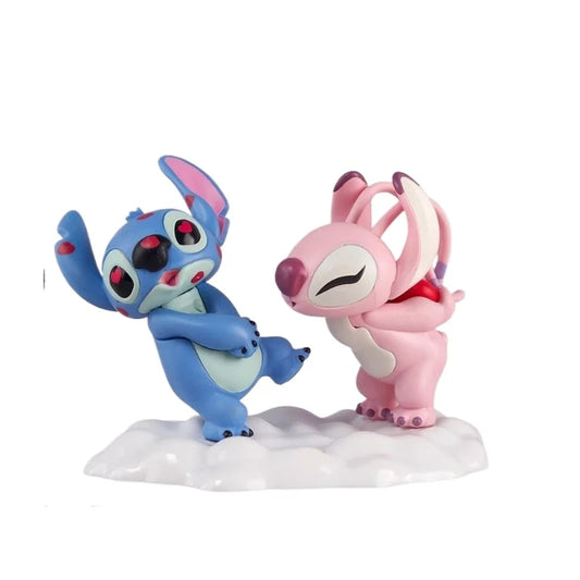 Capsule toys Lilo & Stitch Valentine's Day Car Ornaments Cake Decorations action figure with High-value Desktop Gifts