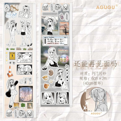 1pcs/1lot Decorative Adhesive Tapes Pieced together time Scrapbook Junk Journal DIY Paper Japanese Masking Scrapbooking Stickers