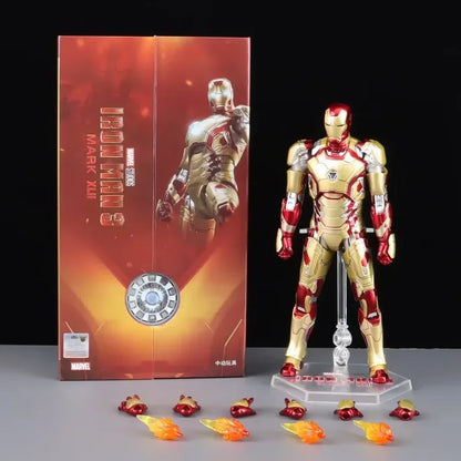 Original Avengers ZD Toy Light version Iron Man Mark3 MK6 Action Figure MK1-7 LED MK85 Suit-up Gantry Adult Collectible Toys
