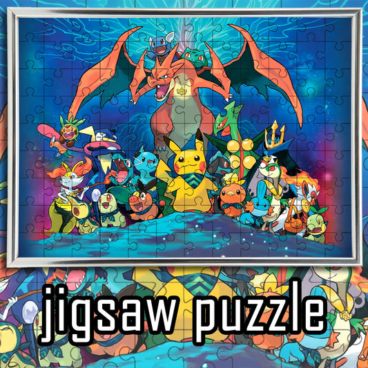 Pokemon Generations Starters Gathering with Pikachu Anime Wooden Jigsaw Puzzle 108/200/300/500/1000pcs Color Box
