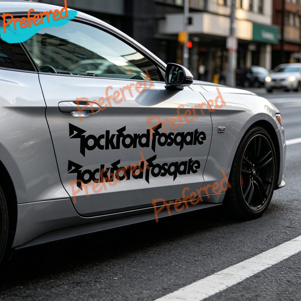 2x JDM Rockford Fosgate Logo Audio Racing Decal Die Cut Stickers Vinyl Decal Customizable in Any Size No Background