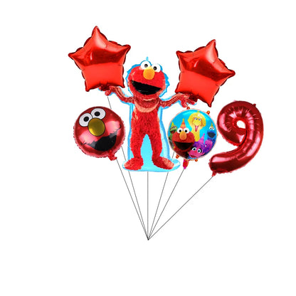 Cartoon Sesames Streeted Birthday Party Decoration Elmo Theme Balloon Set Plates Tissue Tablecloth Party Supplies Baby Shower