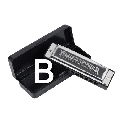 Diatonic Blues Harmonica 12 Keys Available Mouth Organ Harmonica10 Hole 20 Tone Diatonic Harp with Case for Student Teacher Gift
