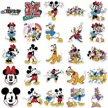 50PCS Disney Mickey Mouse Officially Licensed Vinyl Stickers Friends Waterproof Cartoon Gifts for Water Bottles Laptop Bumper
