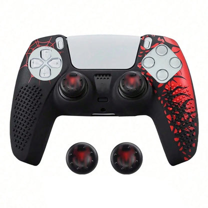 Anti-Slip Silicone PS5 Controller Cover Case Protective Skin with Thumb Grip Cap Sticker Compatible with PS5 Gaming Controller