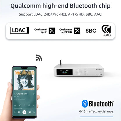 SMSL D400EX Hi-Res Audio Decoder 2x AK4499EX DAC Chip XU316 MQA USB DAC Optical Coaxial I²S Bluetooth Input With Remote Control