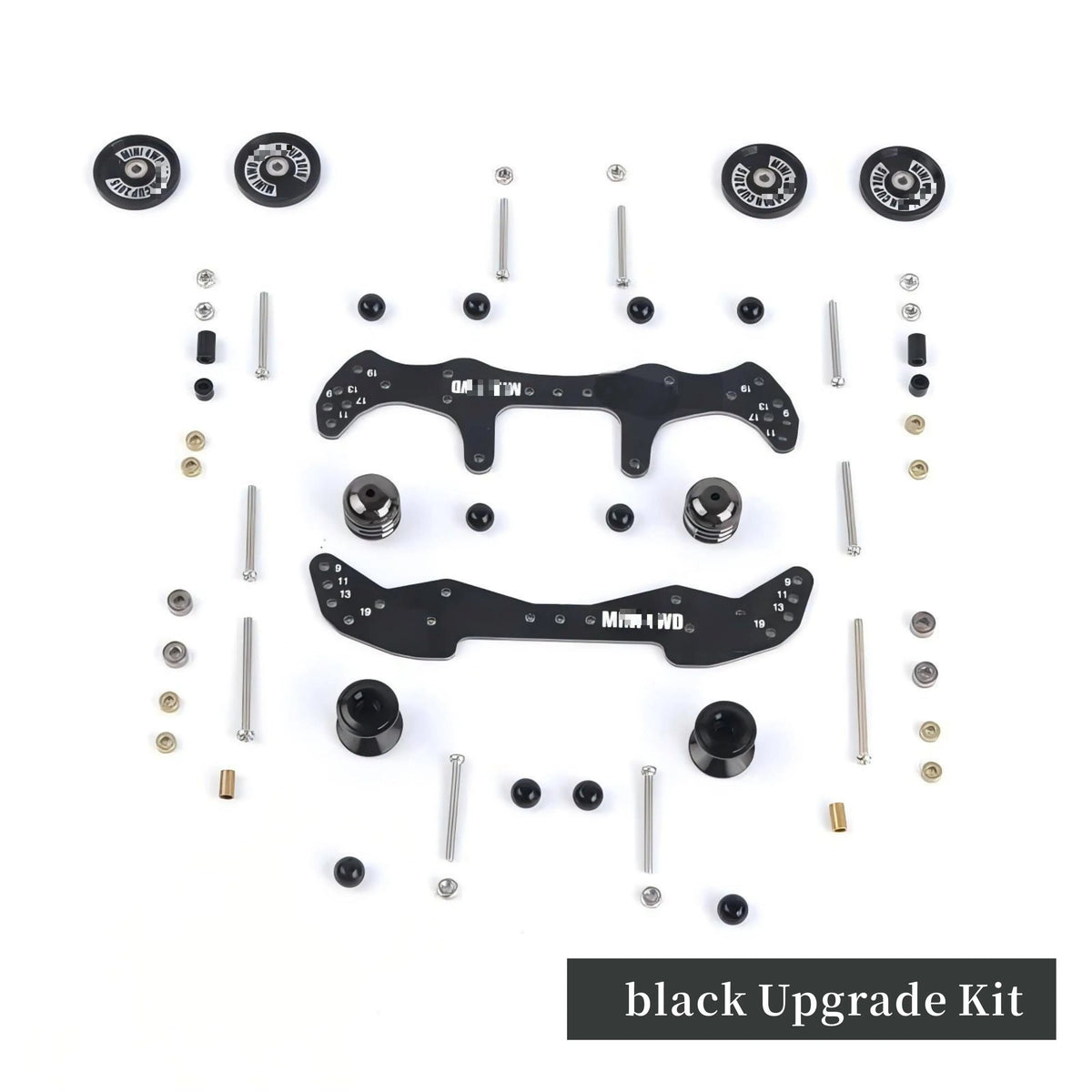 MA/AR Chassis FRP Upgrade Kit with Aluminum Rollers & Dampers for Tamiya Mini 4WD Super AV Avatar Car