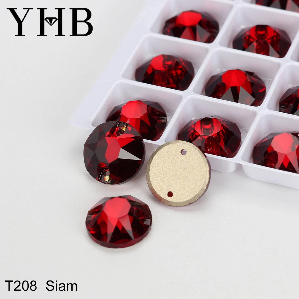 YHB Top Quality XIRIUS Glass Crystal AB Moonlight Sewing Stones Flatback Sew on Rhinestones For Garment Clothes Bags
