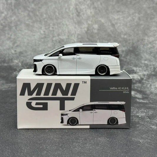 MINIGT 1/64 Scale Vellfire 40 KUHL White Alloy Car Model Static Collection Decorated Holiday Gifts Toys