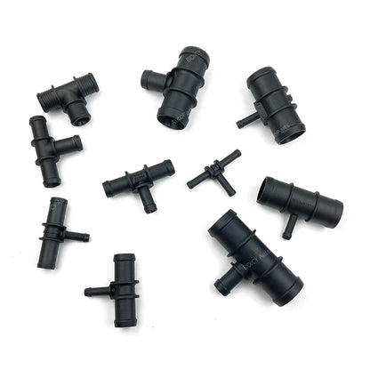 BOICY Coolant Water Pipe Tee Connector Car Black Auto 3 Way Tee Heater Water Hose Fitting Connector Kit for VW Audi Skoda Seat