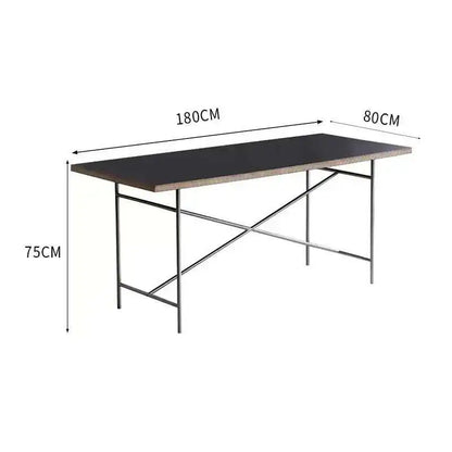 Stainless Steel Leg Rectangular Solid Wood Conference Table Office Desk Writing Living Room Table Mesa Office Furniture KMOD