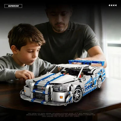 New technology racing car building blocks, creative MOC supercar building blocks, DIY model kit gifts for adult