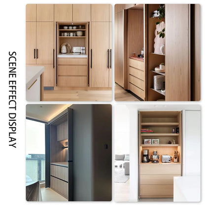 Push Open Single Door Butterfly Door Hardware Hidden Side Insert Slide Rail Swing Track Wardrobe Cabinet Folding Pocket Door