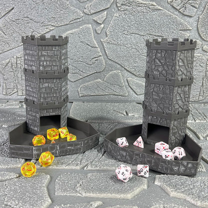 Bricks Castle Dice Tower  Dice Rolling Tray Tower - Perfect for D&D Game RPG and Tabletop Gaming Best Gift