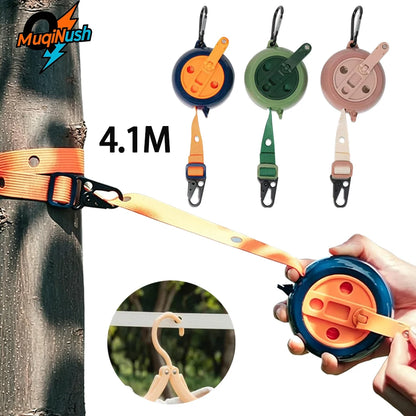 MuqiNush Retractable Outdoor Clothesline, 4.1M Portable Camping Clothes Line, Durable  Rope for Hiking, Travel, Backyard Use