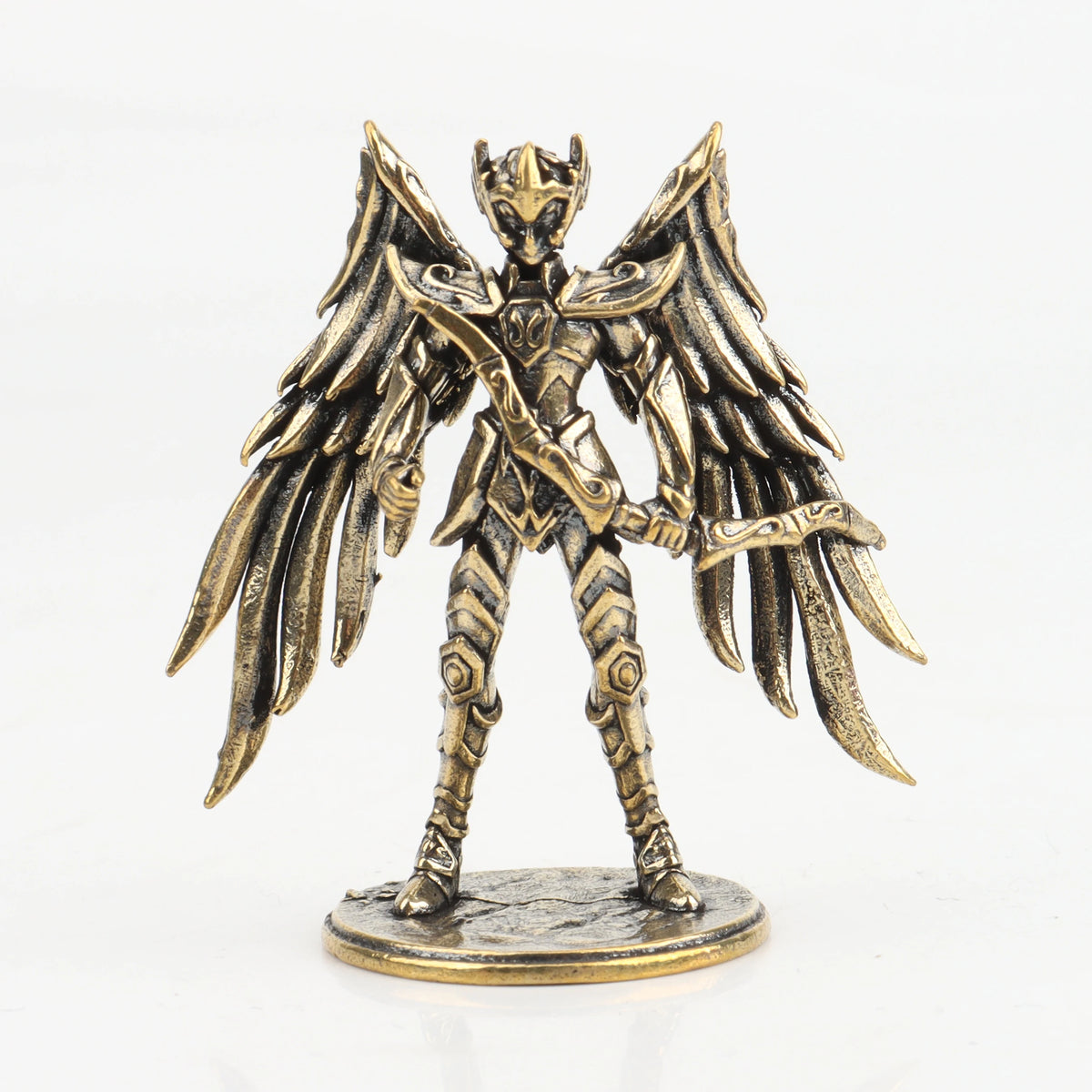 Gold Saint brass Mini Figures twelve zodiac Saint Seiya ornament cartoon model desktop decoration copper gift