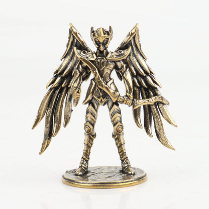 Gold Saint brass Mini Figures twelve zodiac Saint Seiya ornament cartoon model desktop decoration copper gift