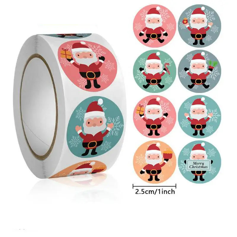 Christmas gift stickers decorative sealing sticker Merry Christmas Reward Self-adhesive labels  Day party