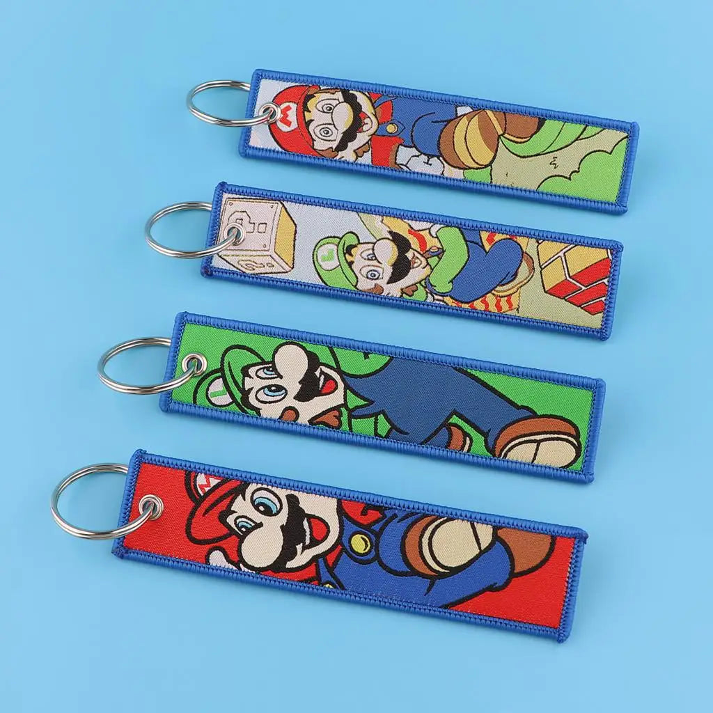 Cool Anime Game Keychain Embroidery Game Key Tag Cute Cartoon Key Fobs Key Rings Backpack Wallet Key Cosplay Accessory Gifts