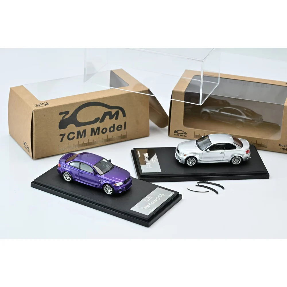 7CM Model 1/64 1M Coupe E82 Model Car Vintage Cars Diecast Vehicle Collection Model With Display Case Gifts for Adults