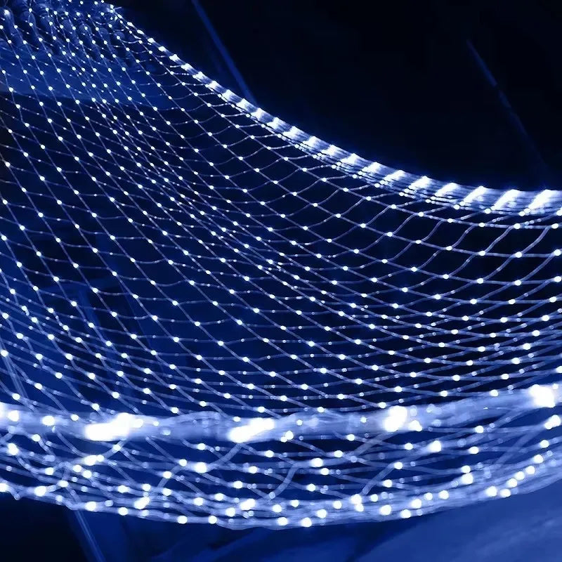 6x4M 3x3M LED Net Mesh Light Christmas Window Curtain String Light Outdoor Fairy Light Garland for Wedding Holiday Decor Lamp