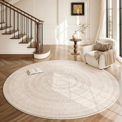 Cream Style Carpets for Living Room Minimalist Bedroom Decor Round Carpet Fluffy Soft Lounge Floor Mat Thick Plush Cloakroom Rug