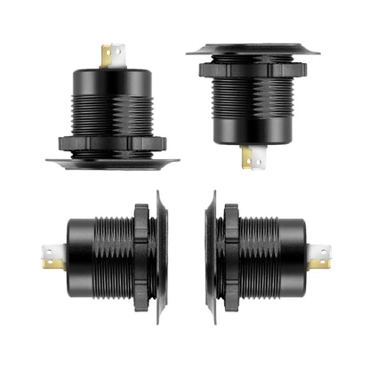 4 in 1 Marine Switch Panel 12V Dual USB Charger Socket Power Outlet LED Voltmeter Cigarette Lighter Socket ON Off Button Switch
