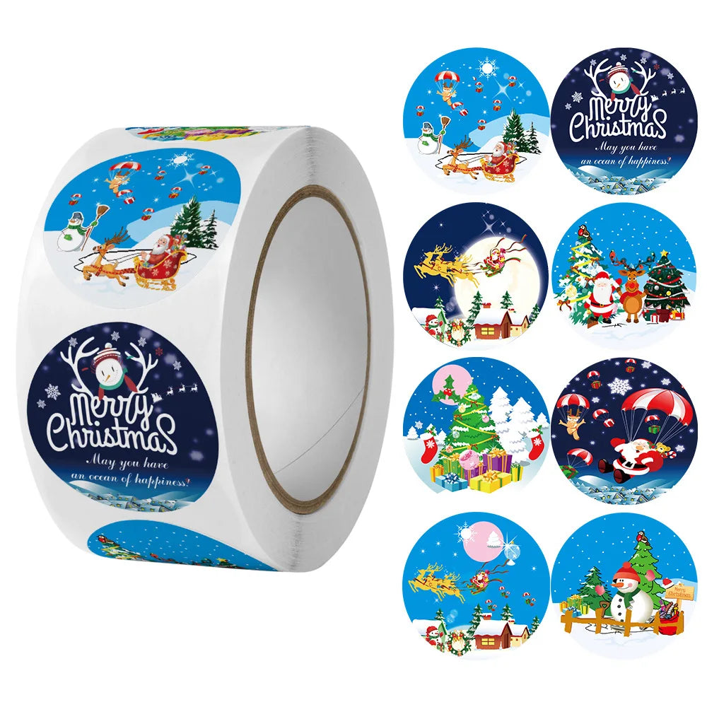 Christmas gift stickers decorative sealing sticker Merry Christmas Reward Self-adhesive labels  Day party