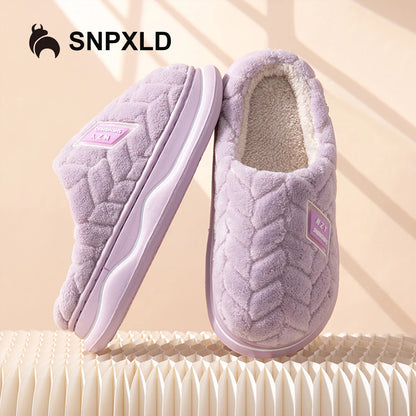 Winter Home Slippers for Women Warm Thick Sole Non Slip Indoor Slippers for Men Fluffy Bedroom Slippers for Unisex