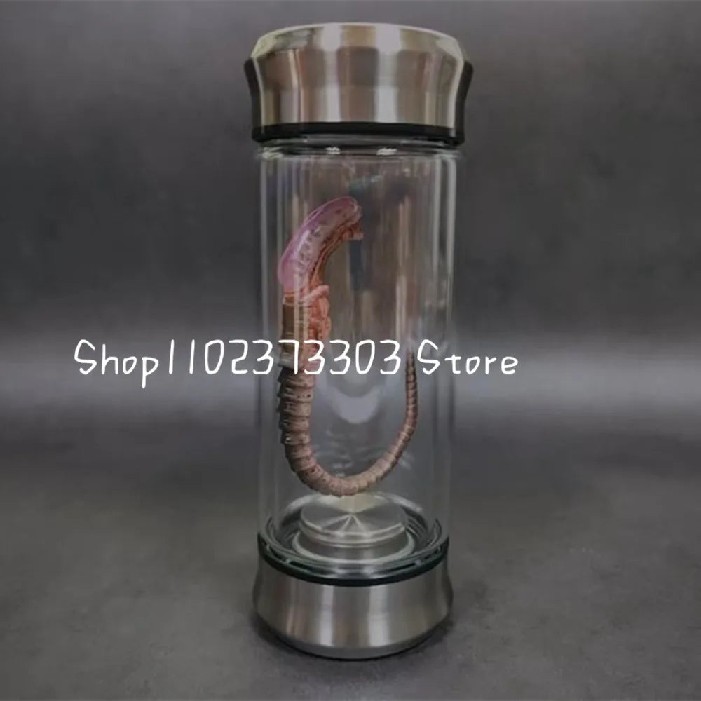 Alien - Themed Specimen Glow Jar - LED Sci-fi Night Light, Mysterious Creature Glass Container Decor for Home Desktop Collection