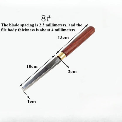White Steel Flat Bottomed File Wooden Groove Polishing Special High Foot File Knife Set Woodworking Handmade Fine Polishing File