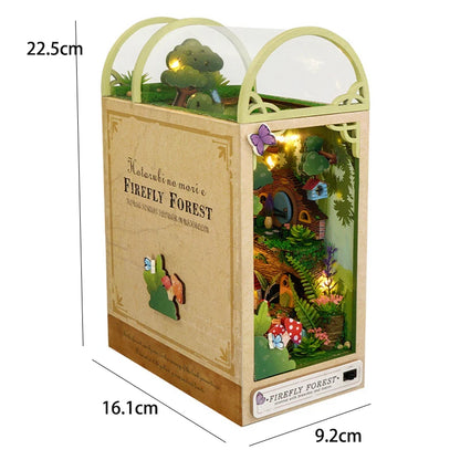 DIY Book Nook Kit Magic House Wooden 3D Puzzle Bookshelf Insert Decor Dollhouse Model Bookend Building Home Decoration Gifts