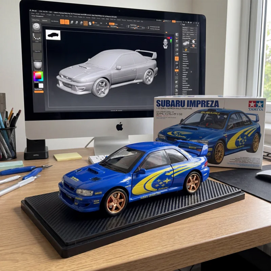 1:32 Impreza STI Model Toy Sports Cars Alloy Diecast Supercars Simulation Interior Doors Opened Pull Back Birthday Gifts